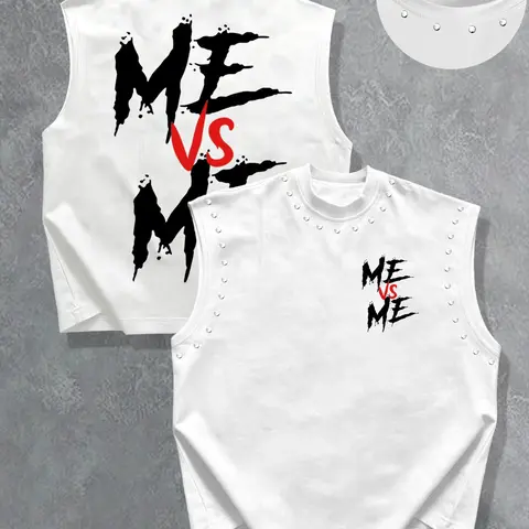 Summer Shiny Rhinestone Vest, Graphic Letter Pattern Sleeveless Top, Casual Loose-Fit Breathable Sleeveless Design Streetwear for Outdoor Activities