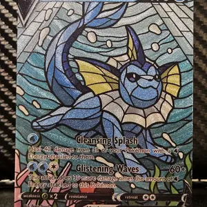 Vaporeon Stained Glass Custom-made Holo Fan art card