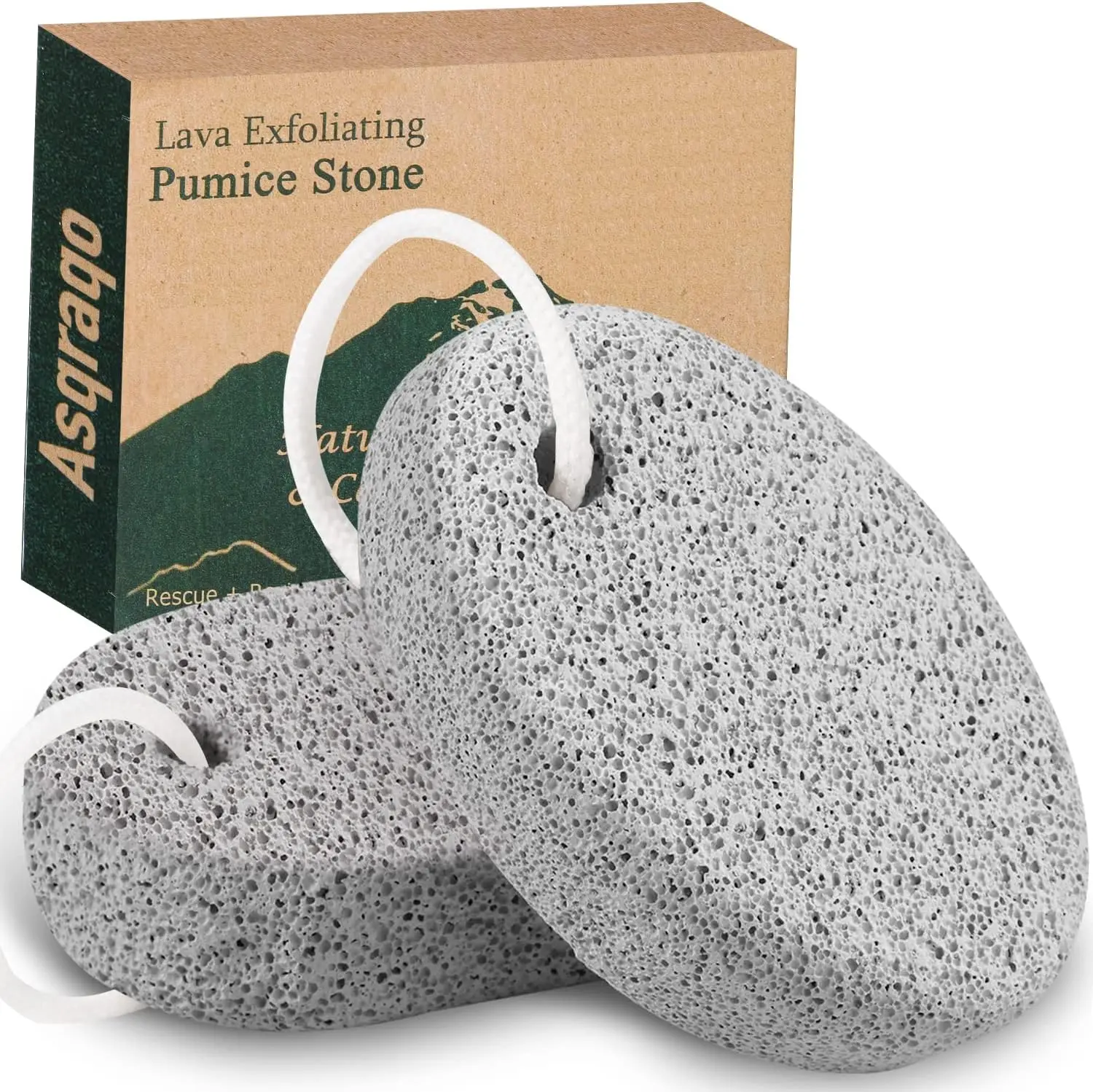 2PCS Natural Pumice Stone, Lava Pedicure Tools Hard Skin Callus Remover for Feet and Hands - Foot File Exfoliation to Remove Dead Skin, and Callusess