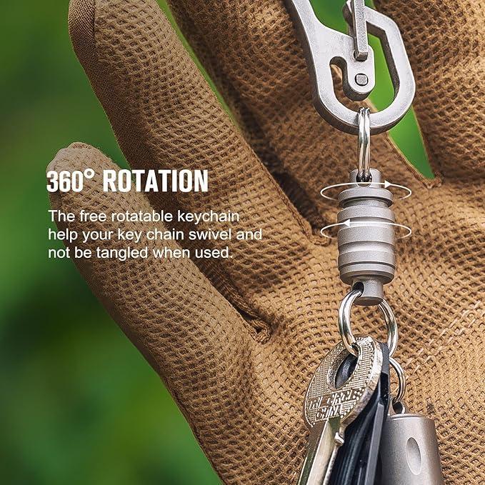 OKNIFE Otacle R1 Magnetic Keychain Connector, Esay Detachable Key Ring, 360° Swivel Quick Release EDC Accessory for Outdoor, Metal Carabiner, Locks