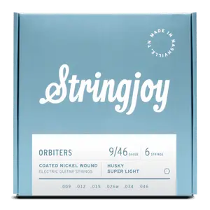 Stringjoy 9-46 Husky Super Light Gauge Orbiters - Coated Nickel Electric Guitar Strings