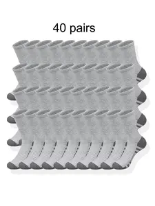 Men's Classic Crew Athletic Socks, Breathable and Comfortable, Striped Knit Fabric, Polyester Material, All Seasons