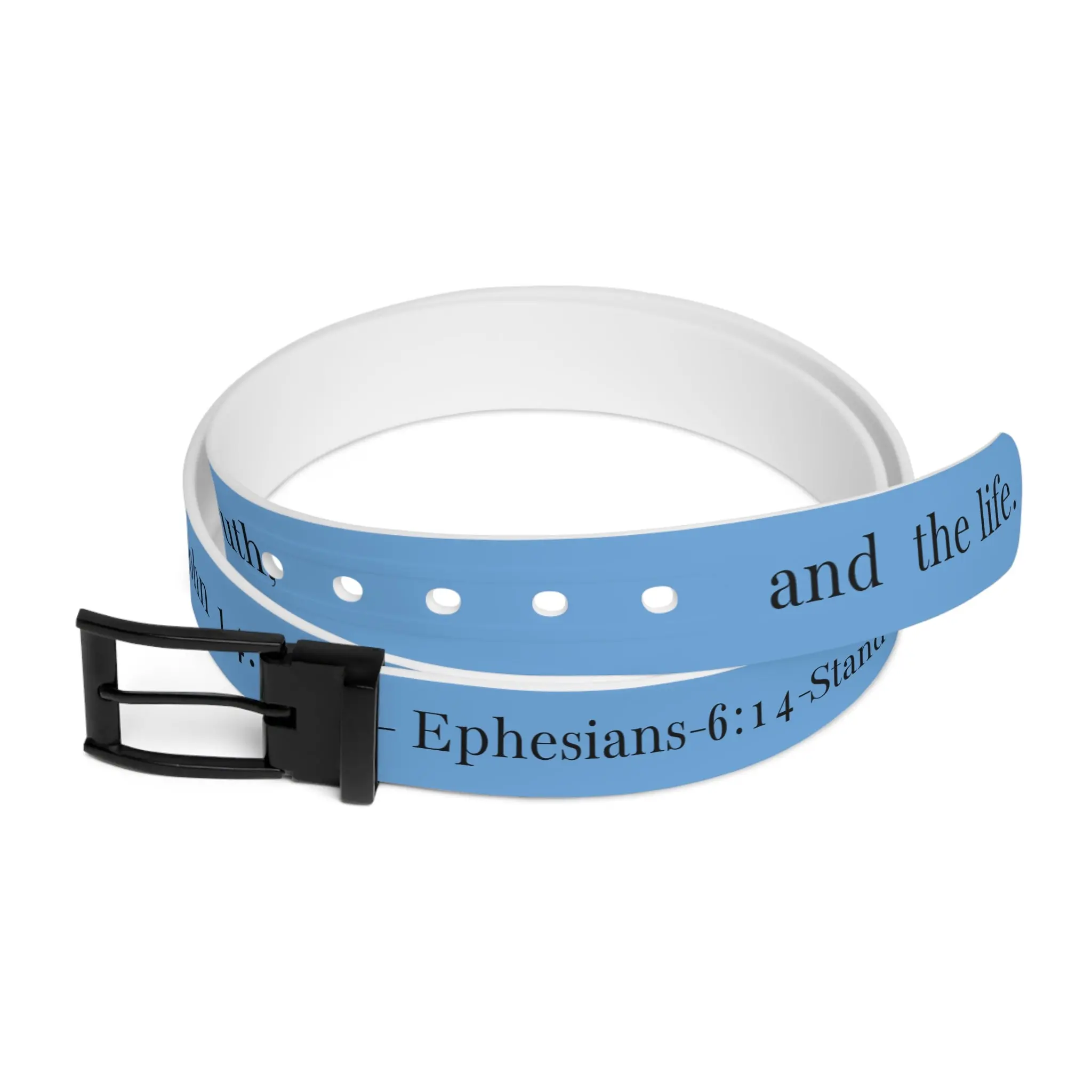 Scripture Belt for Men - Ephesians 6:14 & John 14:6 Girt with Truth Belt, Waterproof, Cut-to-Size Fit, Stylish Options, Advanced Printing, Extreme Longevity, Birthday Gift, Everyday Errands Accessory, Birthdays, Gift For Birthdays, Holidays