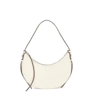 Tory Burch Romy Half Moon Bag in Light Cream