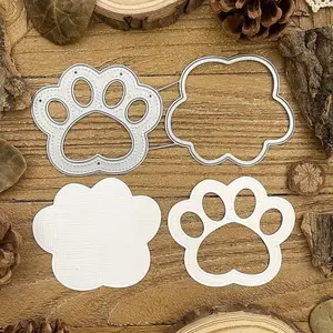 Cute Cat Paw Metal Cutting Dies, Perfect for Scrapbooking, Greeting Cards, Home Decor & Eid Al-Adha Crafts, Ideal for DIY Projects