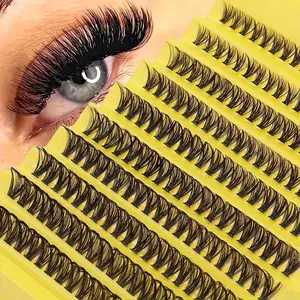 200 Individual Lashes Cluster Fake Eyelashes, Cosmetic Eyelash, for Natural Look, 3D Russian Curl D Curl 0.07mm Mixed Sizes 9-16mm, Ideal Eye Makeup Tool, Eyelash Extensions