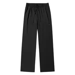 Men’s wide-leg loose pants, drawstring elastic waistband straight-leg casual trousers, lightweight breathable streetwear pants for everyday wear