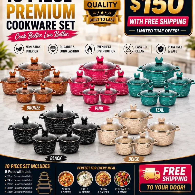 10 piece nonstick Aluminum Cookware