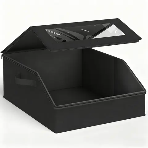 Large Baseball Cap Storage Box, Hat Organizer Rack, Foldable Transparent Window, Closet Accessories, Christmas Gift, Home Organization, Boxes with Lids