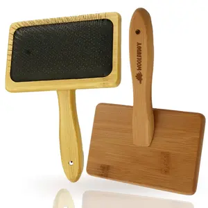 Wool Carder Brush Set – Hand Carders for Wool Color Blending – Bamboo Handle Needle Felting Tool with Stainless Steel Pins – Includes Reusable Cotton Bag