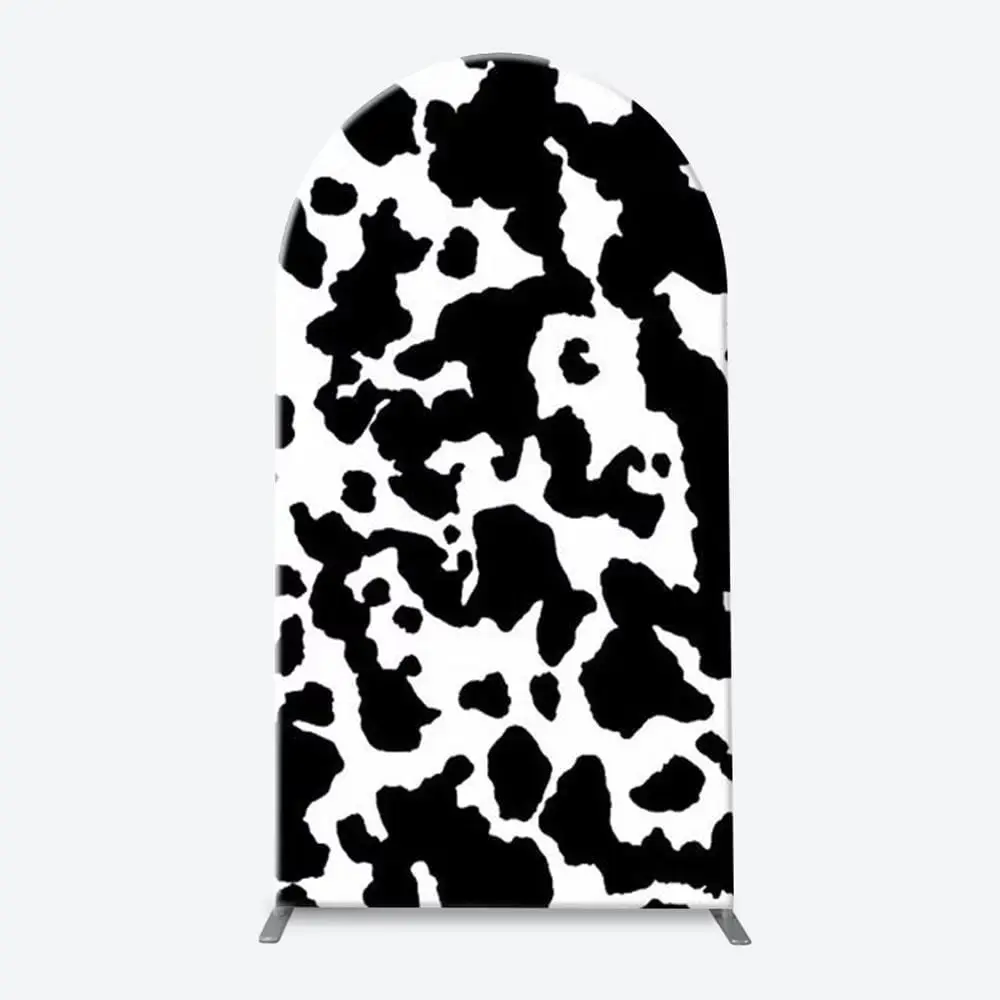 Double Sided Cow Print Arch Tapestry - 2.6x6ft Classic Western, Country-Themed, Cowboy Charm, Decorative Country Tapestry for Birthday, Baby Shower Photo Booth Studio Props, Classic Western Tapestries, Country-Themed Tapestries