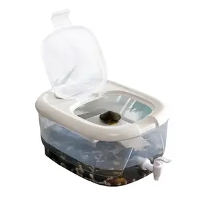 Transparent Plastic Turtle Breeding Box with Drainage System, High - Capacity Eco Home Turtle Habitat (Only Includes the Tank, No Basking Platform or Landscaping), Ideal for Pet Turtle Keeping, Trending Reptile Tank for US Turtle Enthusiasts