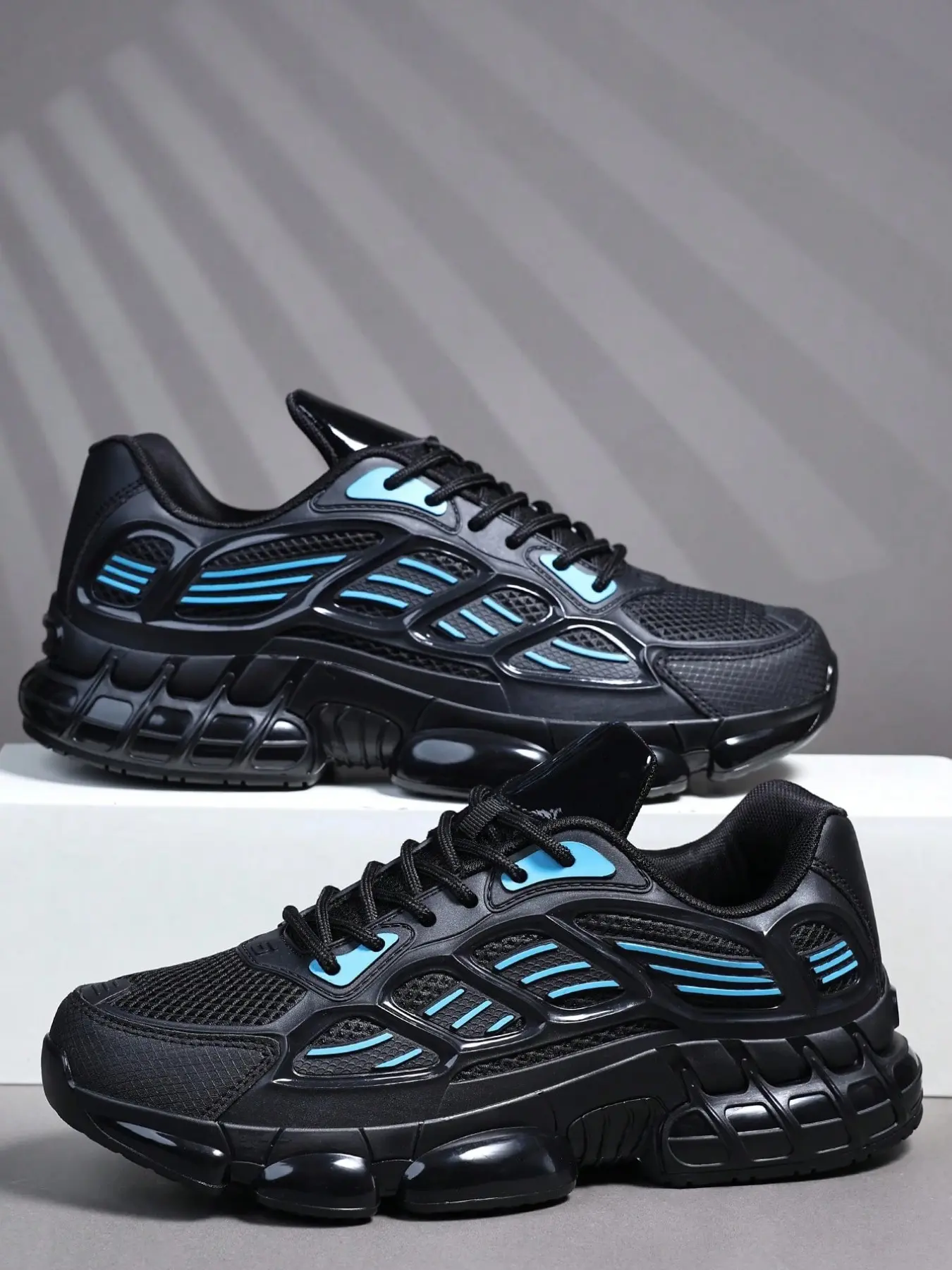 2026 New Men's Colorblock Air Cushion Sneakers, Breathable Mesh, Anti-Slip, Durable, Shock Absorption, Outdoor Running, Fitness, Casual, Sporty Running Shoes, Sports Shoes