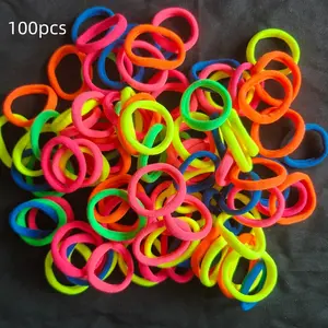 100Pcs Baby Hair Ties Soft Nylon Seamless Small Elastics Ponytail Holders for Little Girls Toddler Kids Teens Women, No Pull No Damage Hair Bands Accessories