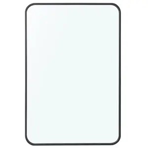 LEMY Rectangle Wallmount Mirror Metal Frame Entryway Makeup Mirror, Black