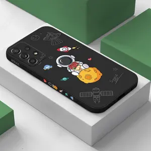 Cute Astronaut Case For Samsung Galaxy A17 A55 A35 A54 A56 A15 A16 5G S25 S22 Ultra S24 S25 S23 FE Silicone Soft Couple Cover