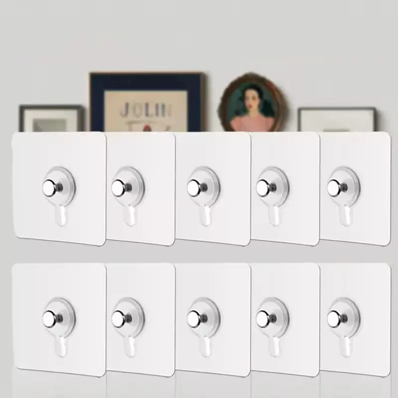 10 Self-Adhesive Decorative Picture Hooks, No Drilling Hanging, Leave No Marks, Ideal for Photos and Frames, Easy Installation, Wall Mount Accessories