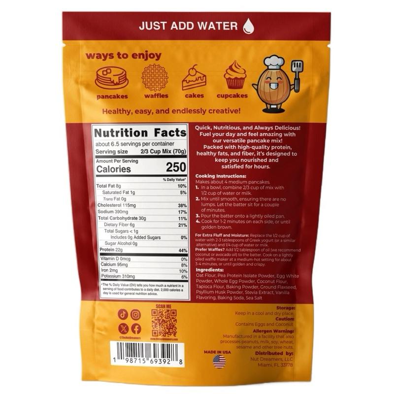 Vanilla Protein Pancake & Waffle Mix – High Protein, Clean Ingredients | Nut Dreamers - Baking - Bake