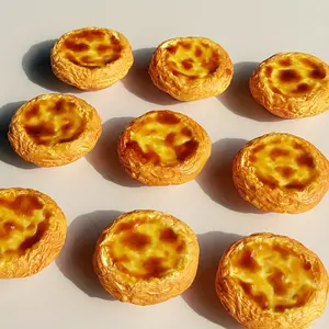 1pc Realistic Egg Tart - Durable PVC Food Model for Party Decor, Culinary Photography Props, and Craft Displays, Yellow with Golden Brown Crust and Caramelized Filling, Culinary Display Piece | Realistic Pastry Design | Detailed Texture