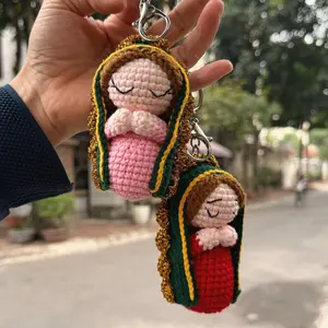 Handmade Crochet Virgin Mary Keychain – Cute Virgin Mary Style Amigurumi, Faith Gift & Bag Charm
