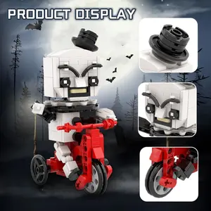 Horror Clown Building Blocks Set – DIY Terrifier Movie Character Action Figure Kit, Creepy Mini Brick Toy, Halloween Gift for Adults, Teens, Boys & Girls, Perfect for Collectors and Spooky Home Decorations.