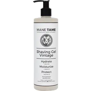 MANE TAME Vintage Shaving Gel for Sensitive Skin 15.8oz - Aloe Vera & Tea Tree Oil Formula for Hydration & Protection