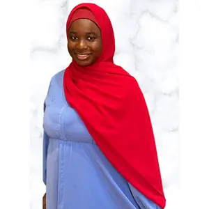 Crimson Matching Chiffon Hijab Set - As Seen in the Picture
