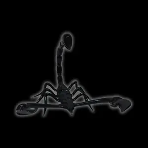 Black Glass Scorpion Figurine, Handmade Murano Quality Design - Large