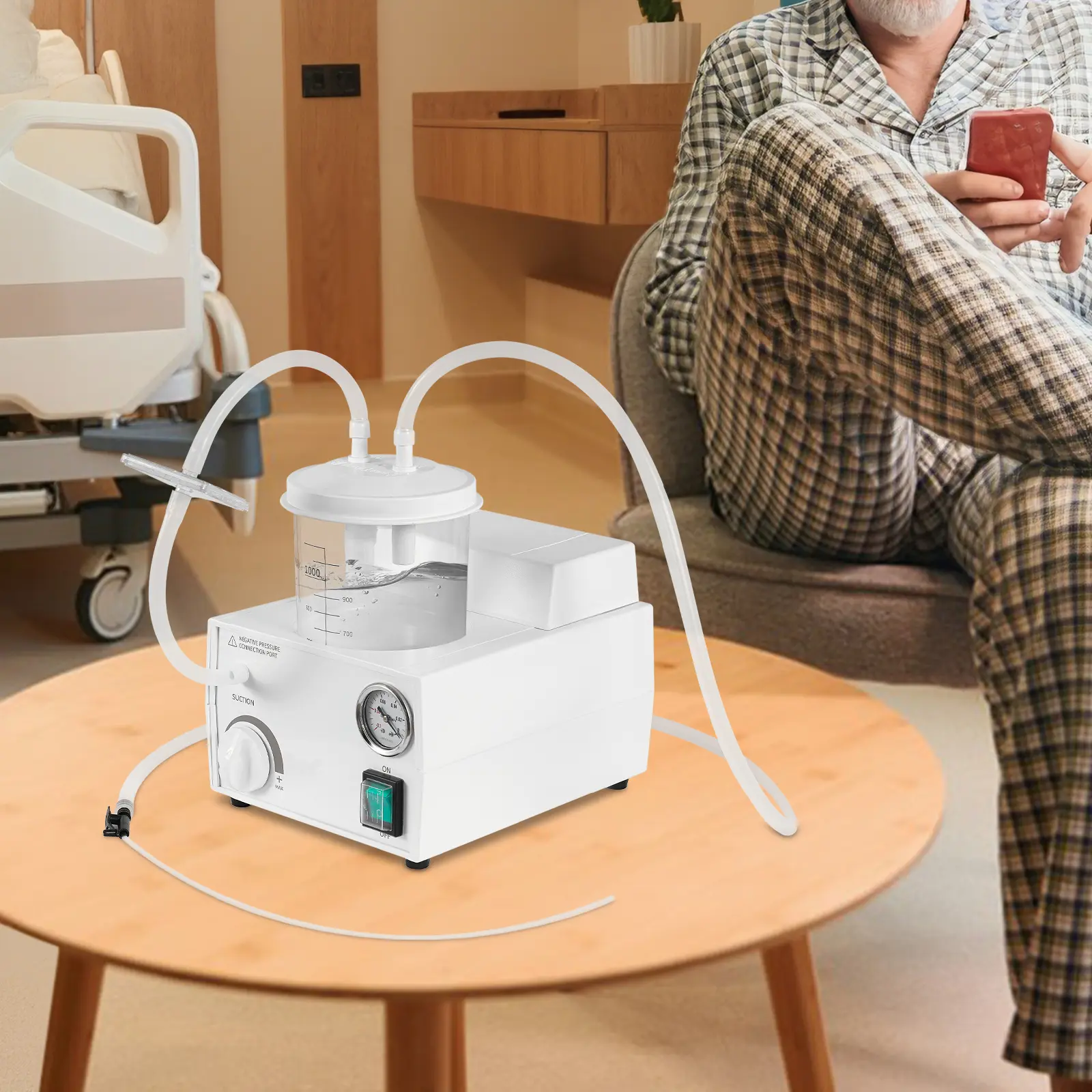 Portable Phlegm Suction Unit 110V for Home Hospital Care 1000ml Capacity 11L min Pumping Rate Oral Throat Mucus Extractor Suction Machine