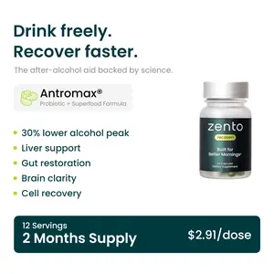 Zento Recover | Hangover Recovery Supplement with Antrodia Cinnamomea Mushroom | Clinically Studied Ingredients | Probiotics, Antioxidants, Vitamins, Minerals, Superfoods | Full-Body Recovery  | Non-GMO | 12 Servings