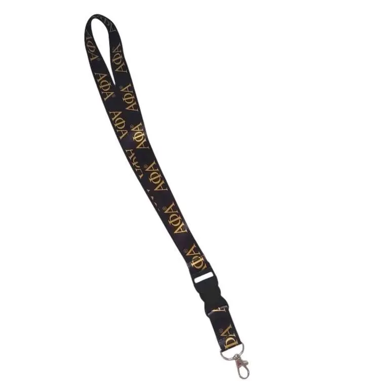 Alpha Phi Alpha Fraternity Lanyard - Greek Letter Black & Gold Keychain Holder, Reinforced Hardware, Secure ID Badge Accessory for Members, Conferences, Gatherings, Comfortable for All-Day Wear