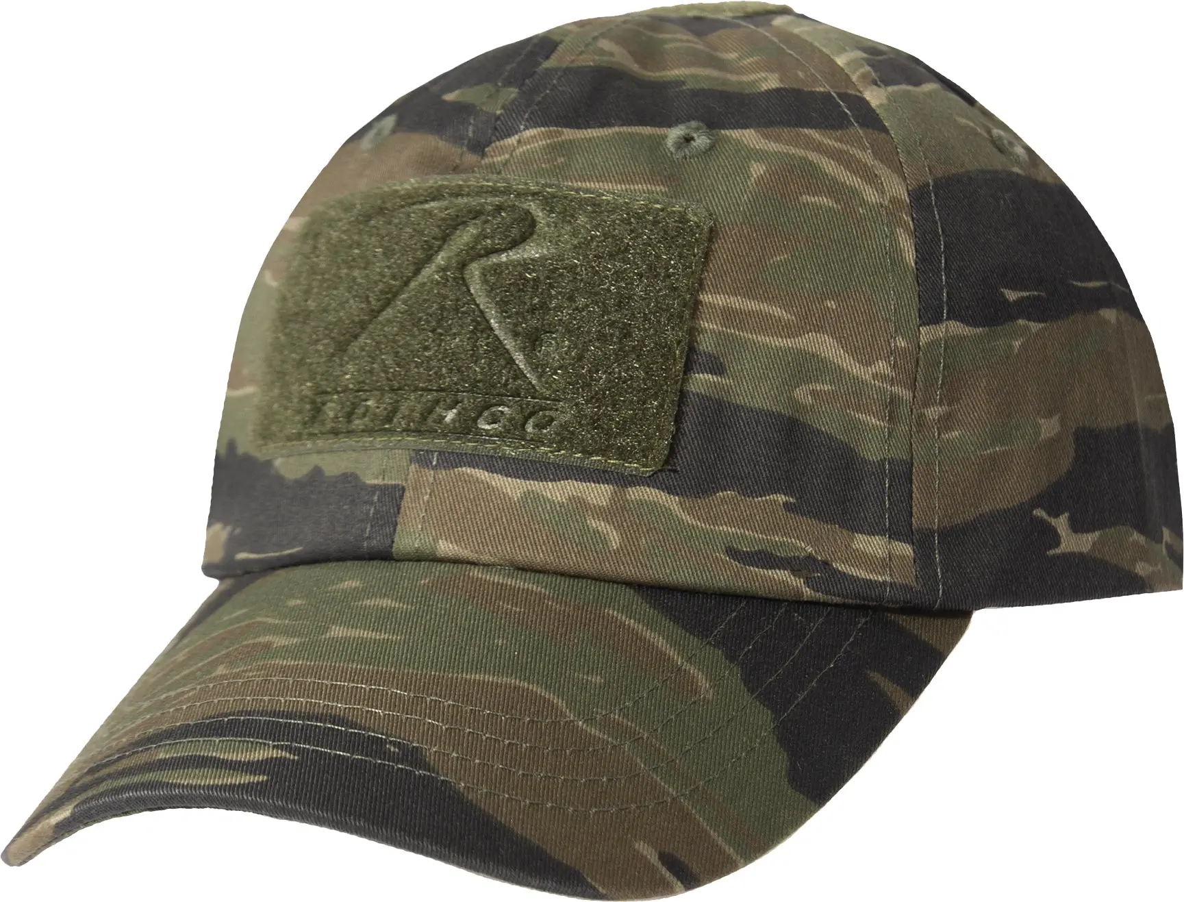 Tiger Stripe Camo Army Adjustable Hat - Tactical Milsim Gear with 3.75" Tape Field, Back Loop Field, Multiple Loops, Unstructured Breathable Cloth, One-Size-Fit-All Sports & Outdoor Accessory Hat