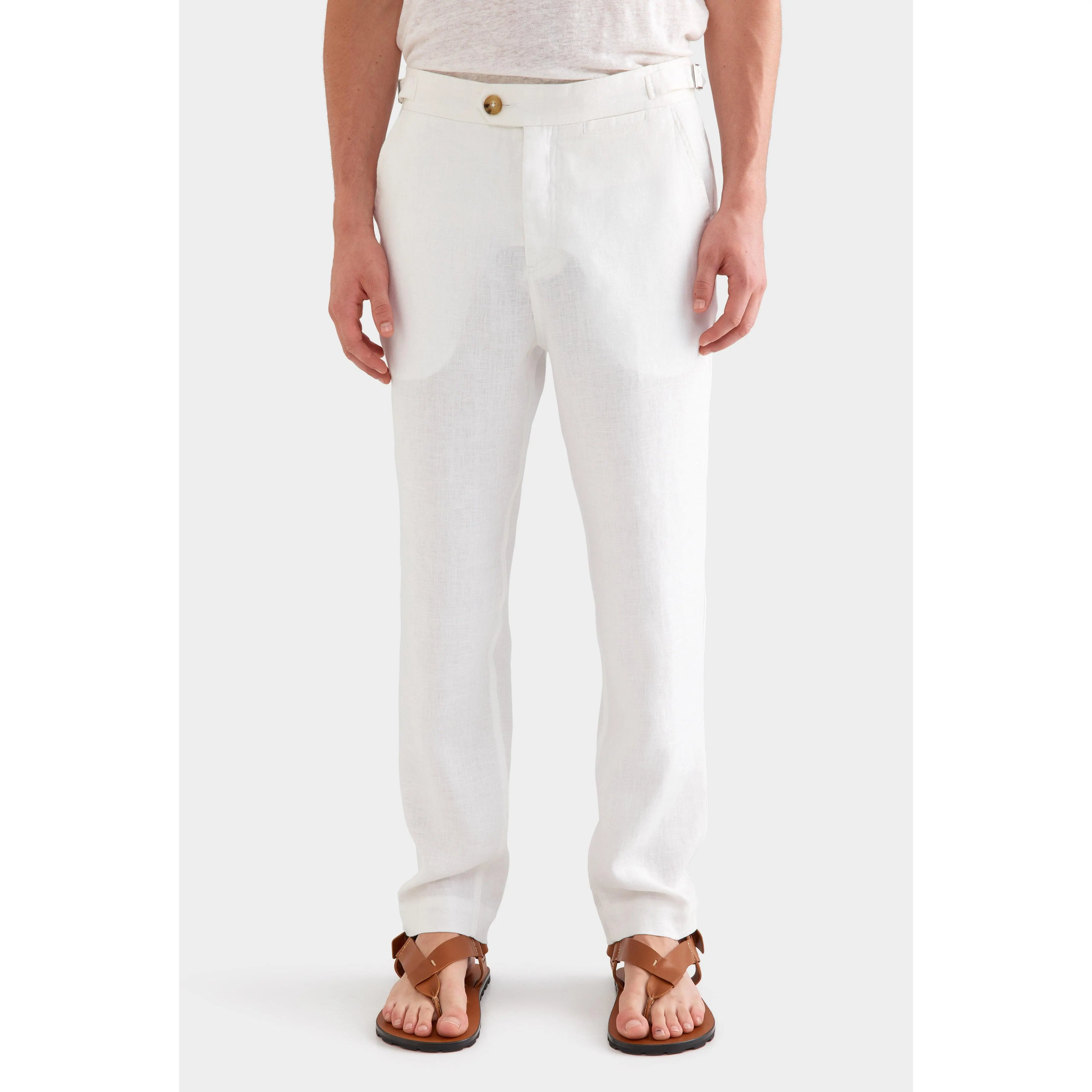 Side Tab Trouser - White