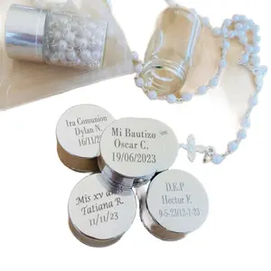12pcs Baptism Favors Personalized Rosaries, Recuerdos para Bautizo, Communion, Quinceañera