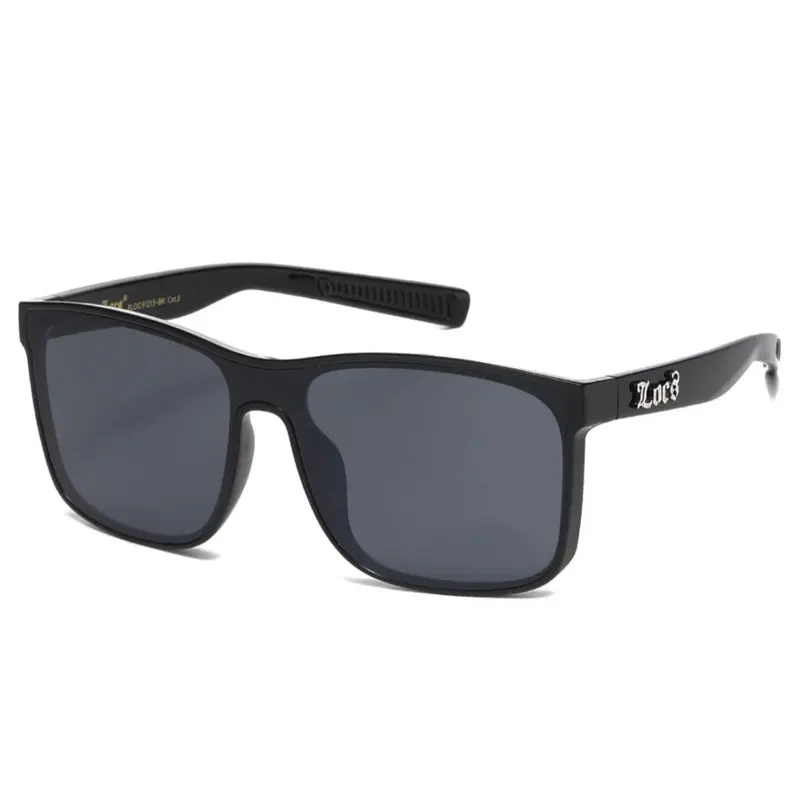 Locs Sunglasses Dark Frame Silver Logo with Classic Design Locs Sunglasses Dark Frame Silver Logo with Classic Design