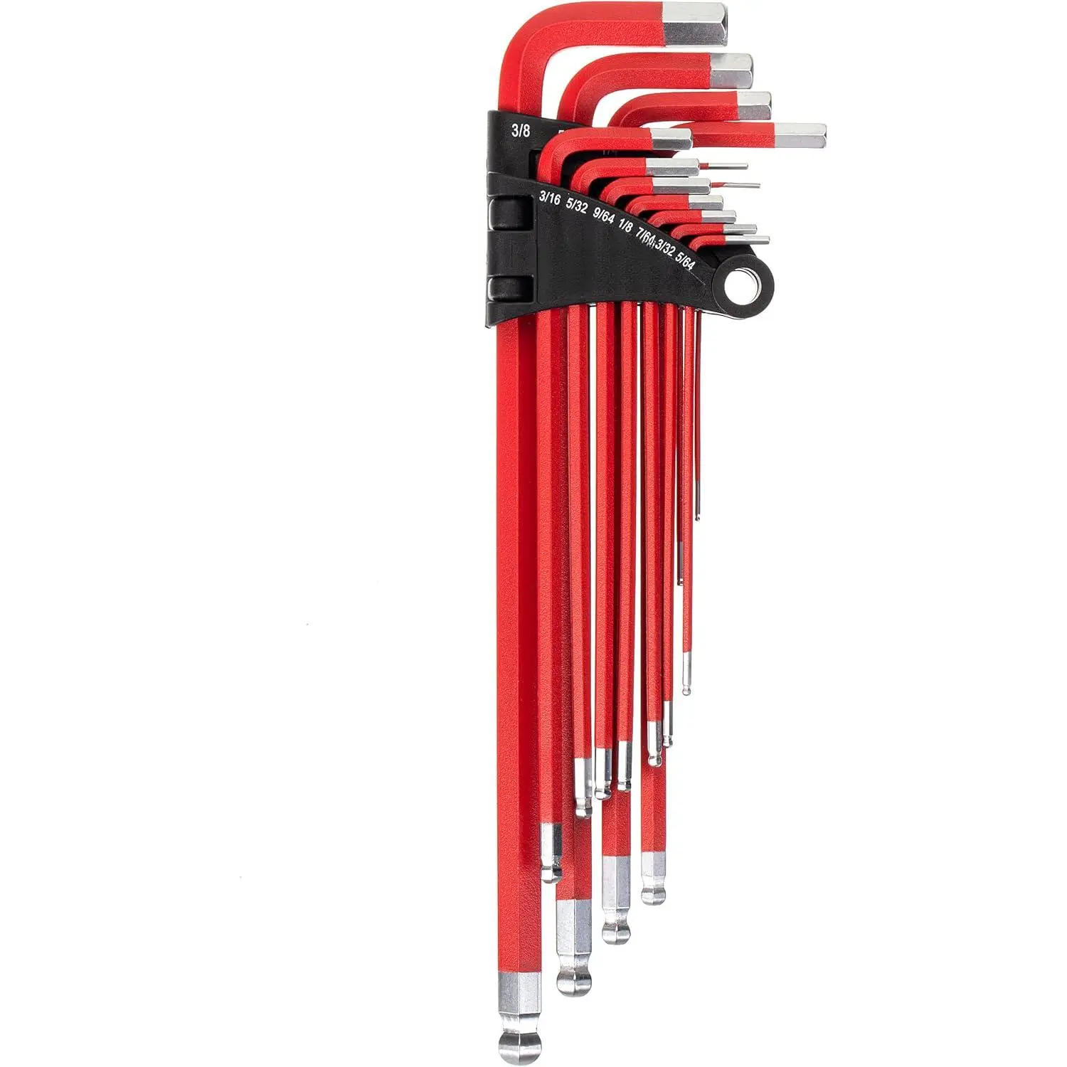 13 Pcs Extra Long Arm SAE Hex Key Wrench Set, 3.8"-9" Lengths, 3/64"-3/8" Sizes, Ball End for Precision Work, Tools for Mechanics, DIY Home Repairs, Tightening Hex Fasteners