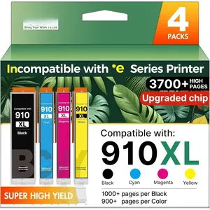 910XL Ink Replacement for  910XL Ink Cartridges Combo Pack with  910 Ink HP910XL HP910 Work for Offic Pro 8020 8025 8028 8035 Offic 8010 8015 8018 8022 Printers, Black and Color