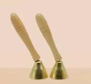 Wooden Hand Bells - Andle Sleigh Bells 2pc, Handheld Design, Ideal for Festive Use, 2-Pack