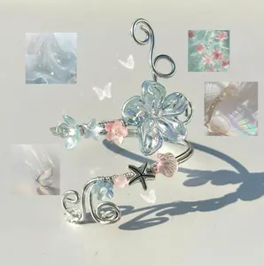 Aesthetic Floral Arm Cuff Bracelet Handmade Fairy Style Jewelry Fairycore Jewelry