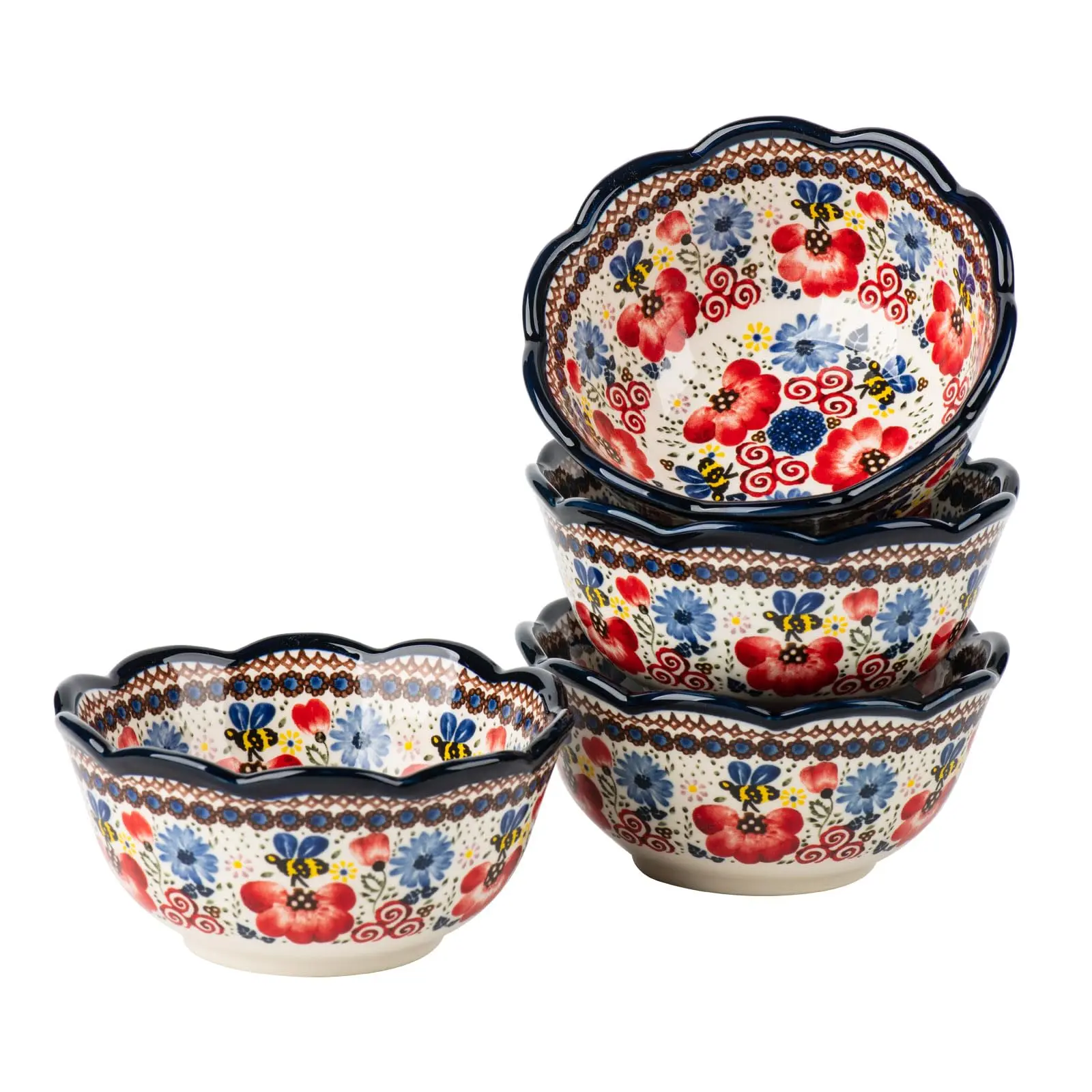 Ceramic Cereal Bowls, 5 Inch Serving Bowl Set of 4/6/8, Decorative Bowls, Perfect for Cereal, Soup, Snacks, Rice & Salads, Microwave & Dishwasher Safe