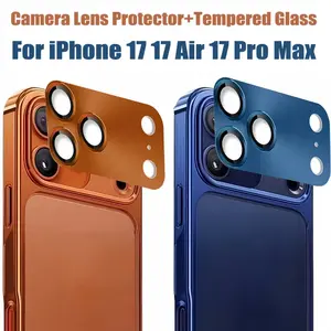 Aluminum Alloy Metal Lens Glass Film for iPhone 17 Pro Max/17 Pro/17 Air, Full Coverage Camera Protection, Protective Anti-Scratch Tempered Glass Screen Protector, Accessories