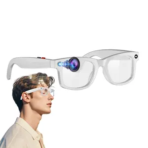 Hands-free Video Photo Taking Smart Glasses , with Camera (5MP Interpolation ) 2MP Anti-shake , 1080P Video Recording Sport Glasses,  AI Assistant, AI Translation,BT Calls, Music, 3 Lenses (Transparent Anti-blue Lenses + Sunglasses Lenses+Brown Lenses)