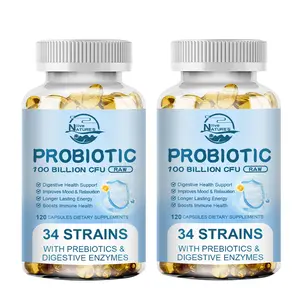 2 Pack Probiotic & Prebiotic Capsules - 100 Billion CFU - 34 Strains - Immune, Digestive, Gut Health - Suitable for Women and Men probiotic blend