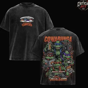 Teenage Mutant Ninja Turtles Premium Cotton Washed T-Shirt, Heroes in a Half Shell Fan T-Shirt, Dark Superhero T-Shirt, Comic Book Fans T-Shirt, Superhero Graphic Tee JXG