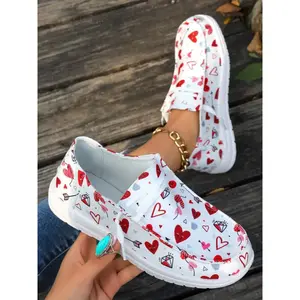 NewWomen's Cartoon Heart Print Low Top Sneakers,Cute Casual Shoes, Canvas Shoes for Daily Wear,Versatile Round Toe Women's Shoes,valentine's day,date shoes,unisex by desigh.