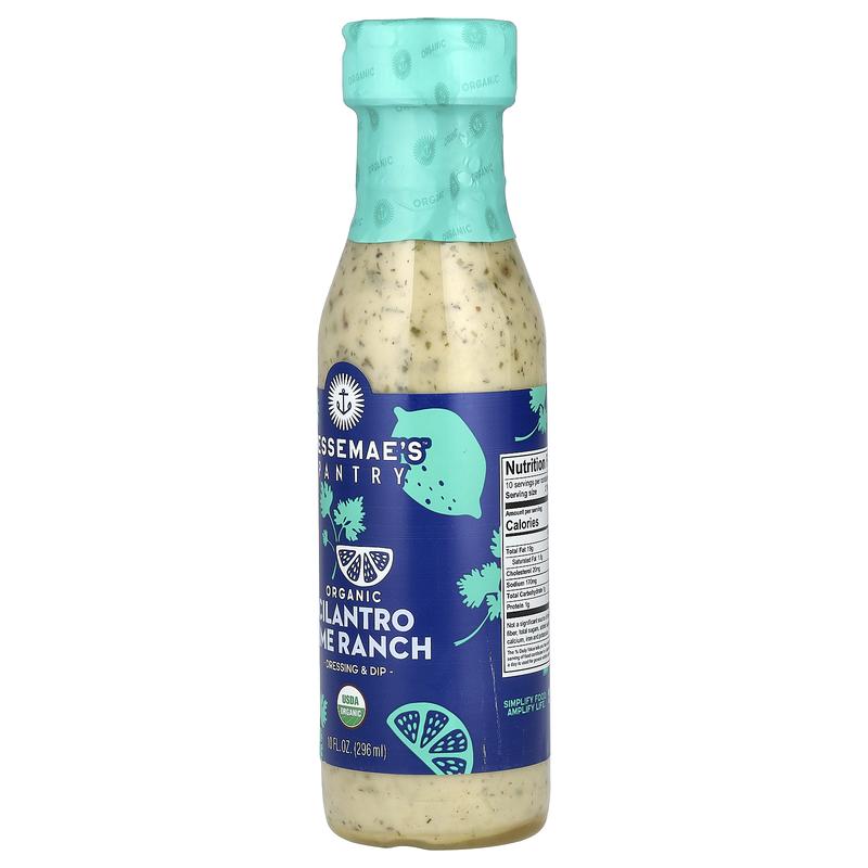 Tessemae's Pantry, Organic Dressing & Dip, Cilantro Lime Ranch, 10 fl oz (296 ml)