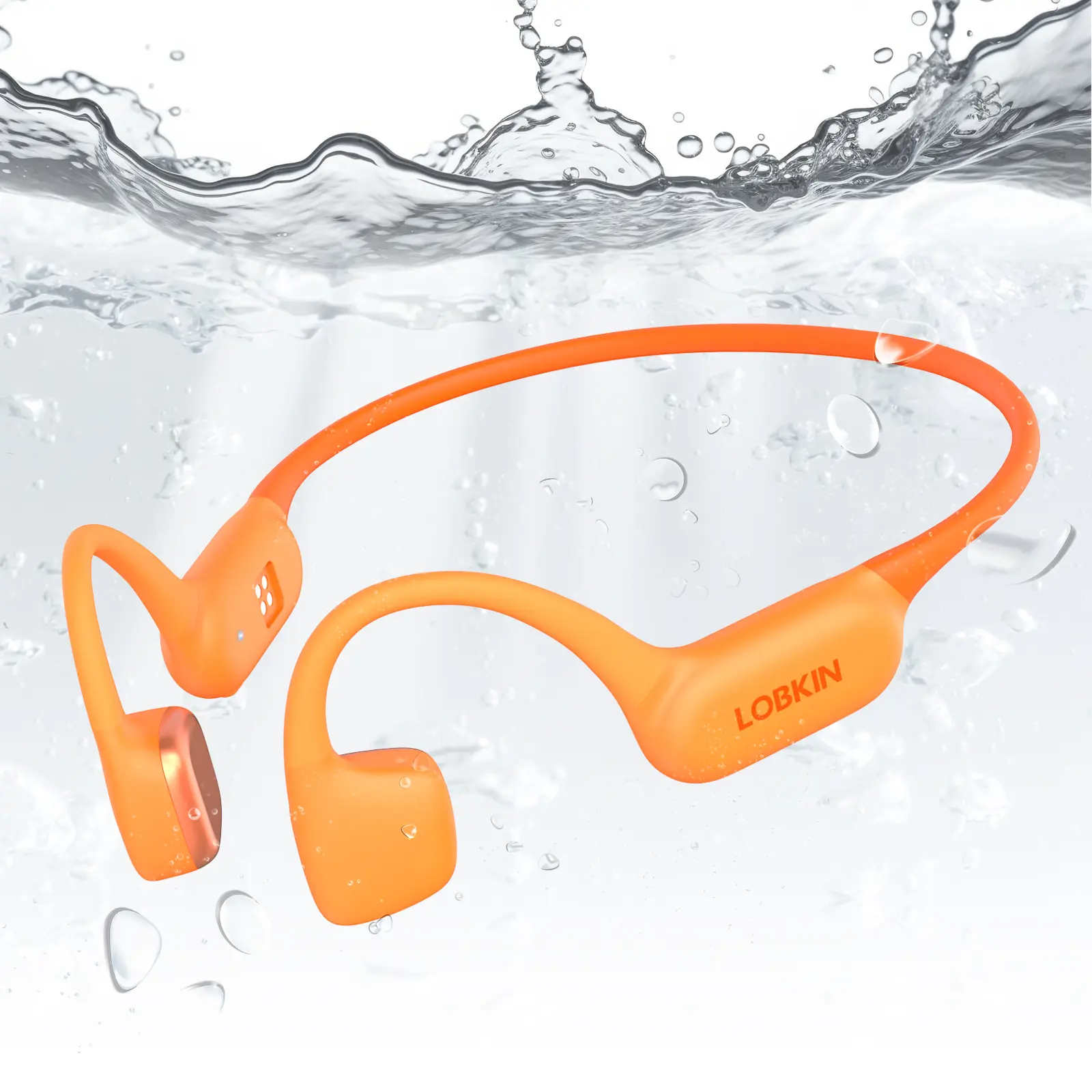 LOBKIN Titanium Magnetic Bone Conduction Headphones - Bluetooth 6.0 Wireless IPX8 Waterproof Earphones with 32G MP3 Memory, Microphone, 8H Playtime, Fast Charging, Stable Connection for Swimming, Hiking