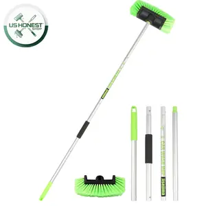 Five-Sided Car Wash Brush with Long Handle,Soft Bristle Scrub Cleaning Mop with Extendable Handle for Car, SUV, Truck, Caravan, Boat, House Siding, Sweep Snow 60”/151cm