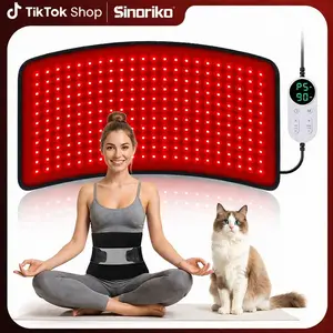 SINORIKO Red Light Therapy Belt Device 242 LED 660nm & 850nm Infrared Light | 24"x12" | Muscle Recovery & Circulation Support | for Back Knee Shoulder Joint (Elastic Strap)
