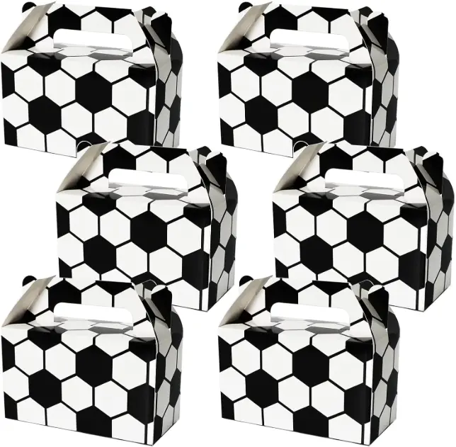 48 Packs Soccer Party Favor Treat Boxes, 6 x 3 x 3.5 Inches Soccer Team Candy Goodies Gift Boxes, Soccer Team Candy Goodies Gift Boxes for Shower Birthday Party Supplies